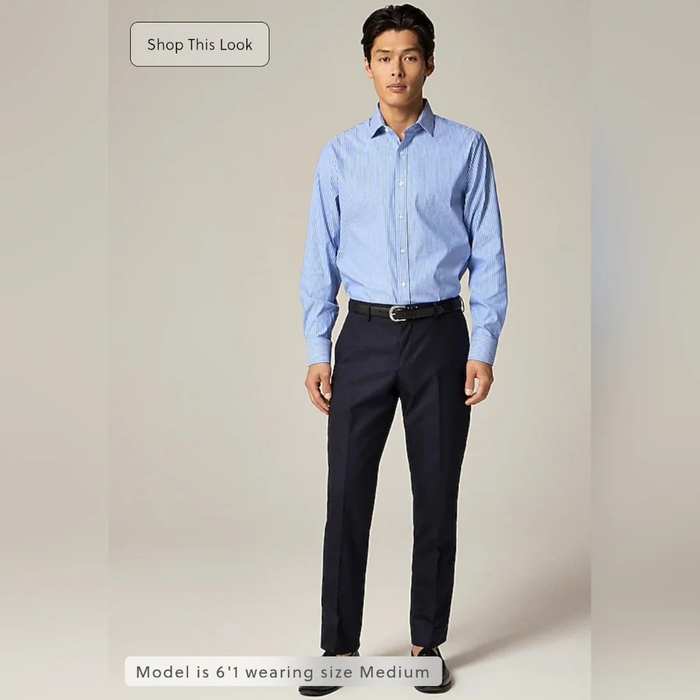 Nwt J. Crew Slim Bowery Performance Dress Shirt with Spread Collar size Small